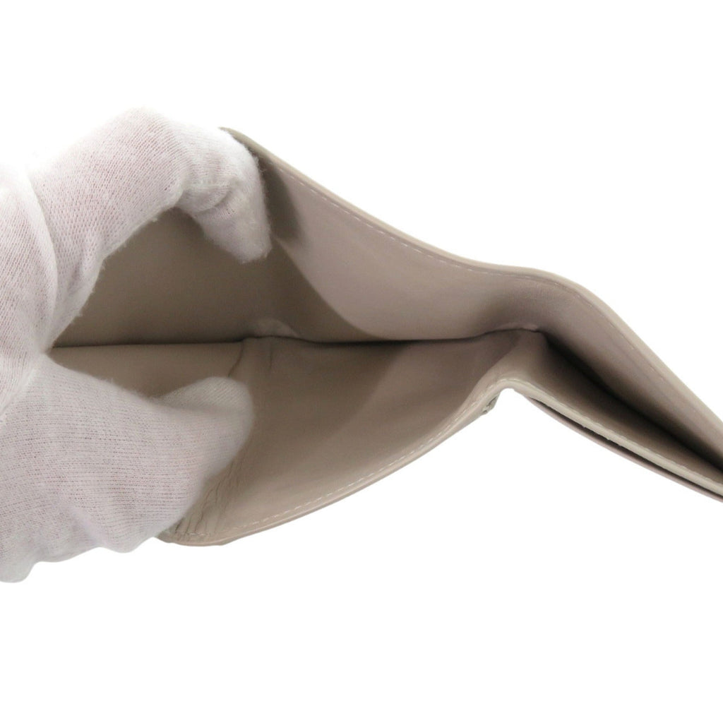 Like new Bottega Veneta Leggero Compact Wallet 515385 in calfskin BIANCO MIST ivory tri-fold wallet 2084 BOTTEGAVENETA