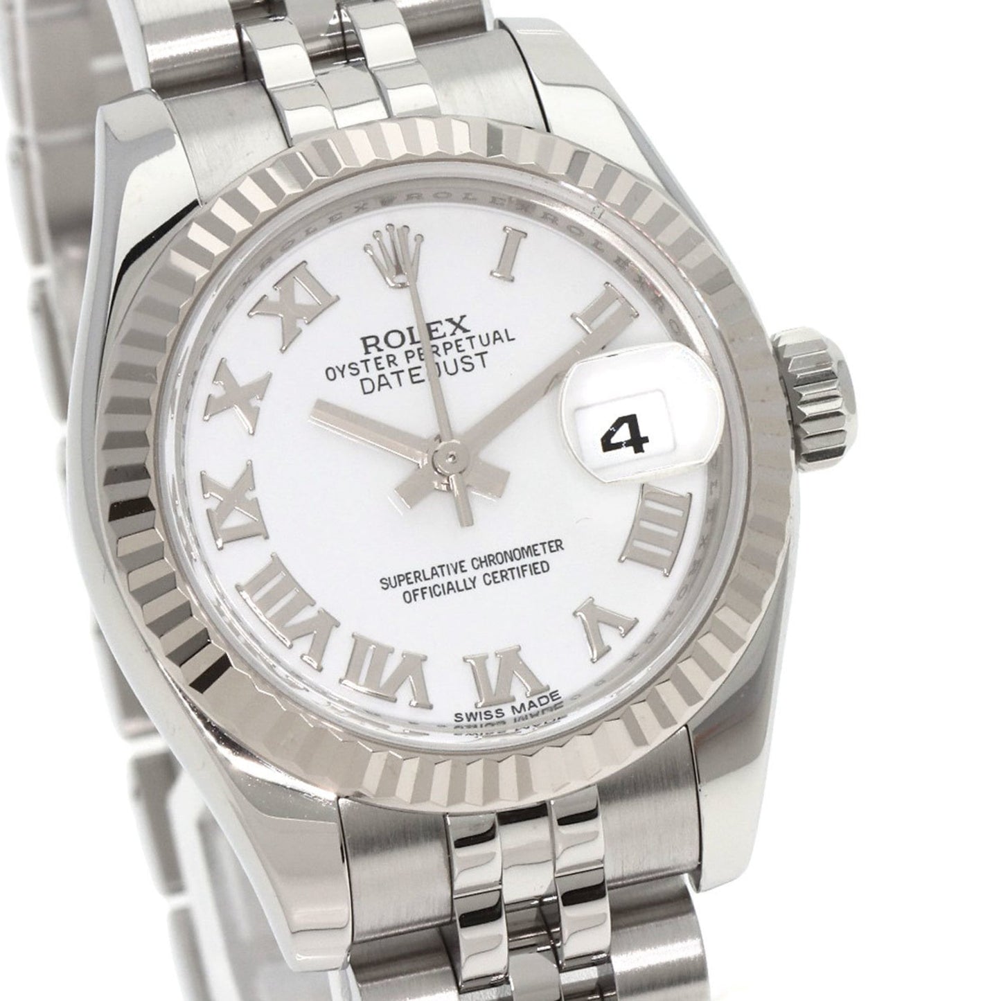 Rolex 179174 Datejust White Roman Watch Stainless Steel/SS/K18WG Ladies ROLEX