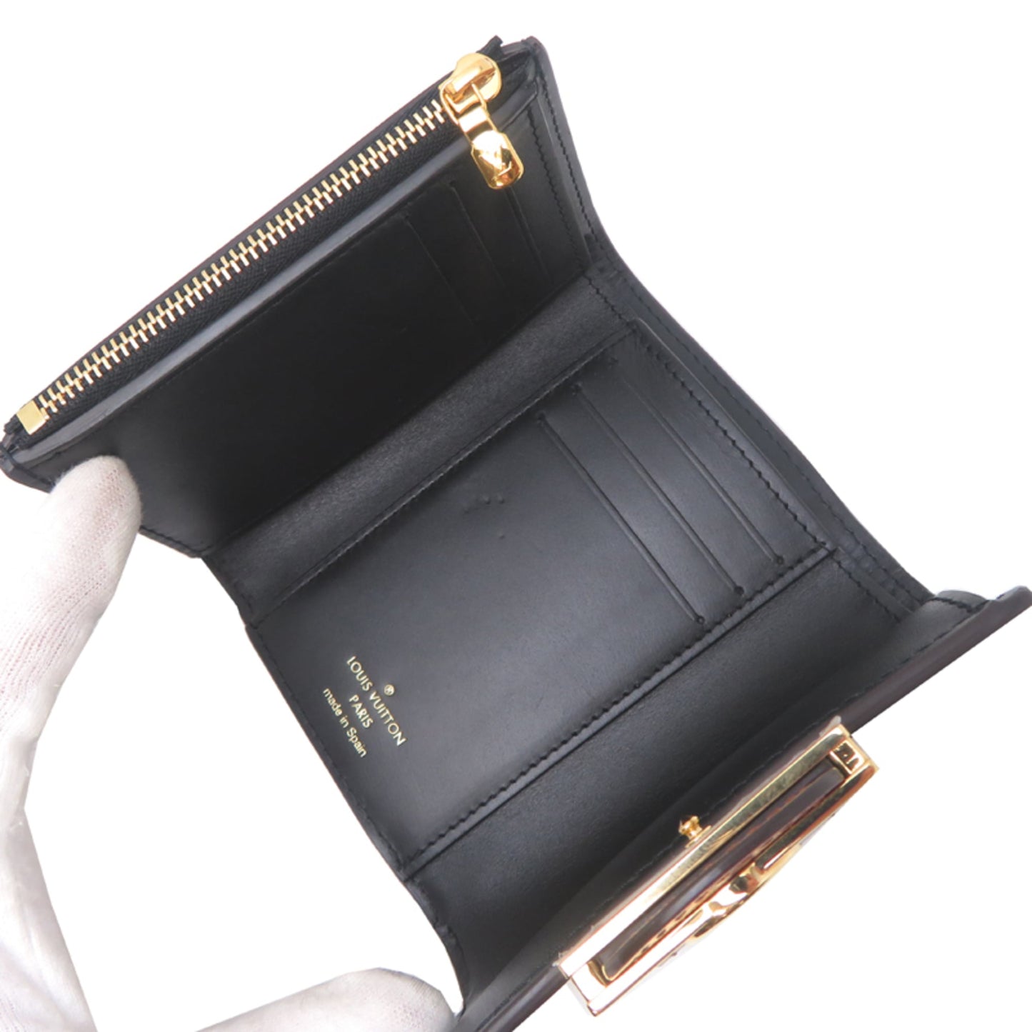 Louis Vuitton Portefeuille Dauphine Compact Women's Tri-fold Wallet M68725 Monogram Reverse Brown