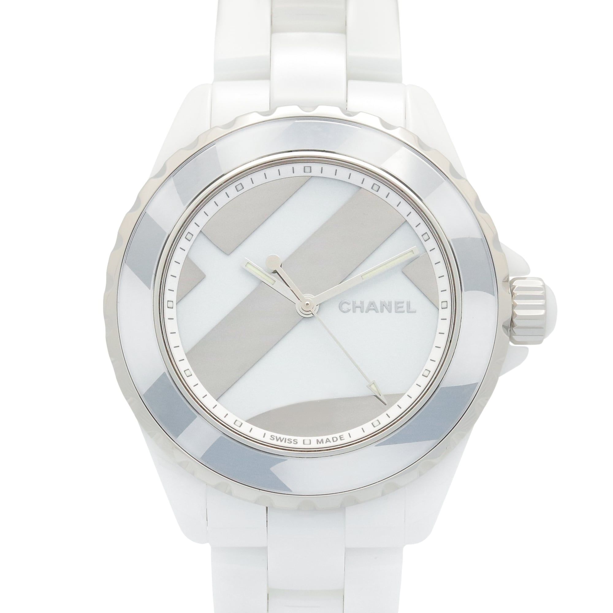 Chanel J12 Untitled Ceramic Men's Watch, White (H5582) — Very Good