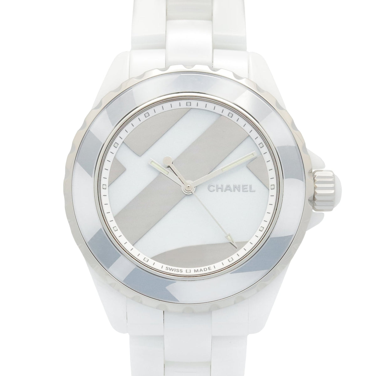 Chanel J12 Untitled Ceramic Men's Watch, White (H5582) — Very Good