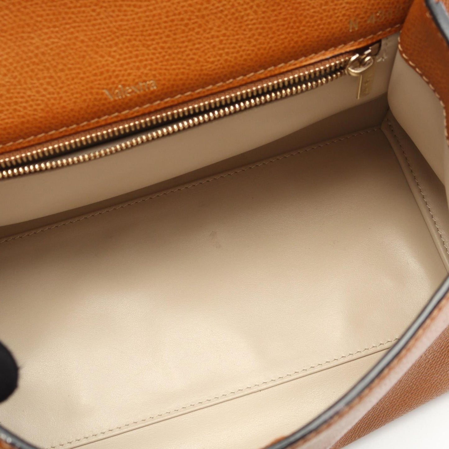 Valextra Medium Iside Handbag, Women's Leather, Brown, V5E56