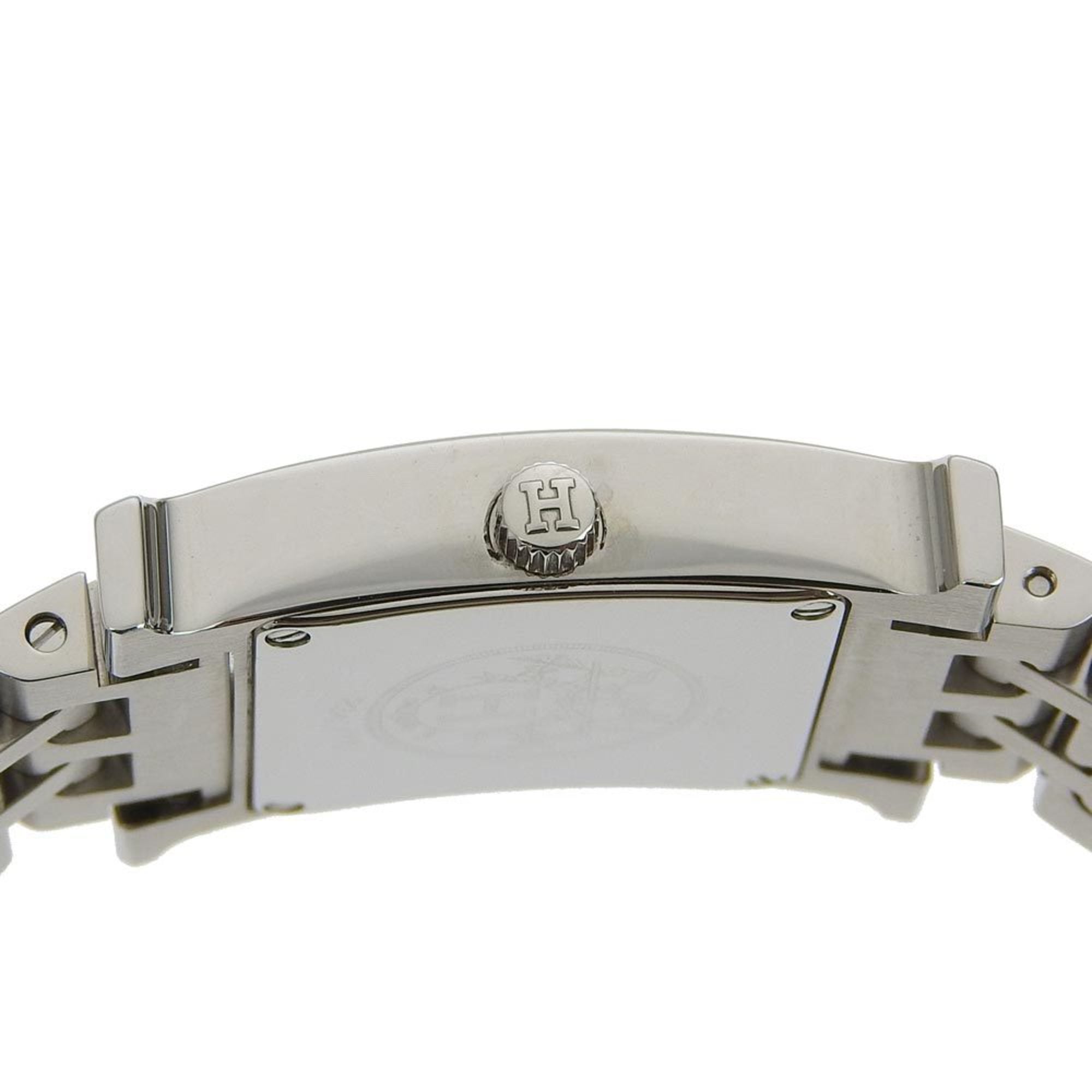 Hermes HERMES H Watch Diamond Bezel HH1.230 Stainless Steel x Quartz Analog Display Ivory Dial Heure for Women — Very Good