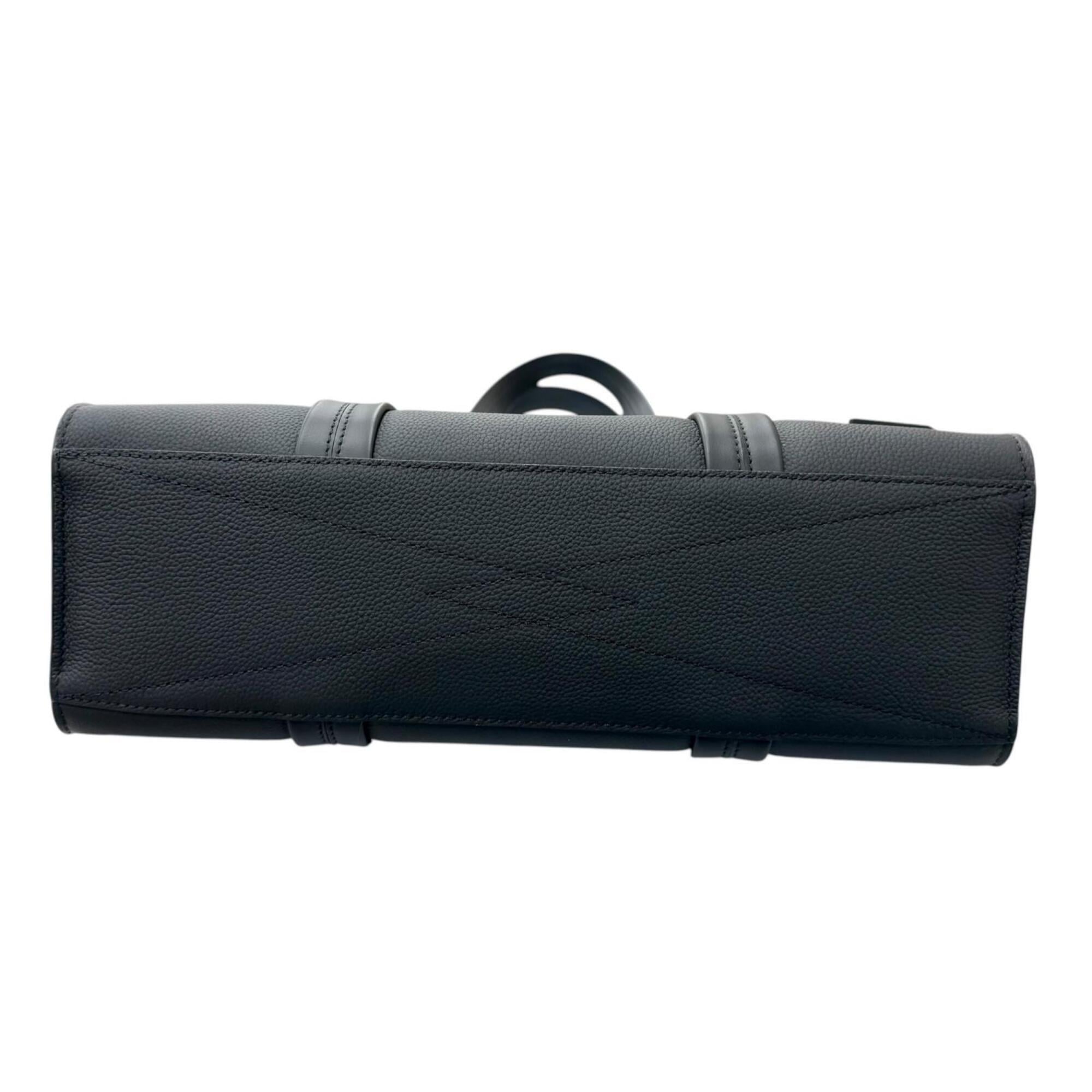 LOUIS VUITTON M57308 LV Aerogram Takeoff Leather Tote Bag, Black, Made in Spain, Men's, Comes with Box and Dust Fits A4 Size — Like New