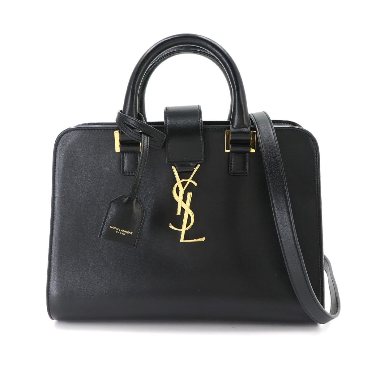 Saint Laurent Baby Cabas 2-way Hand/Shoulder Handbag, Leather, Black, 472466 — Like New