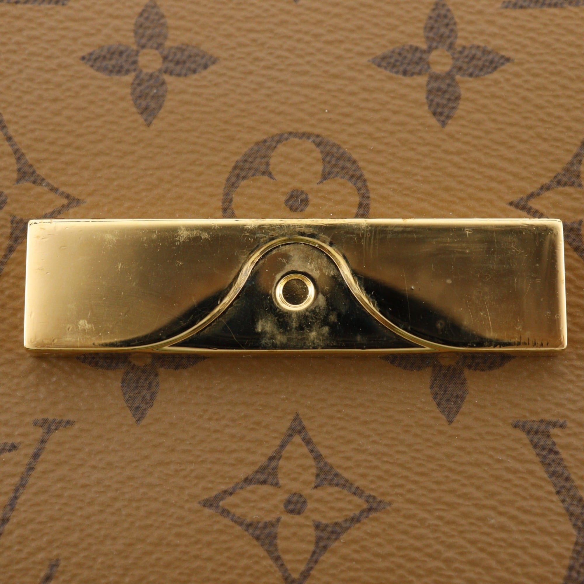 Louis Vuitton Dauphine MM Shoulder Bag, Monogram Reverse, M45958, Canvas, Brown, 2-way, Magnetic Closure, Women's — Like New