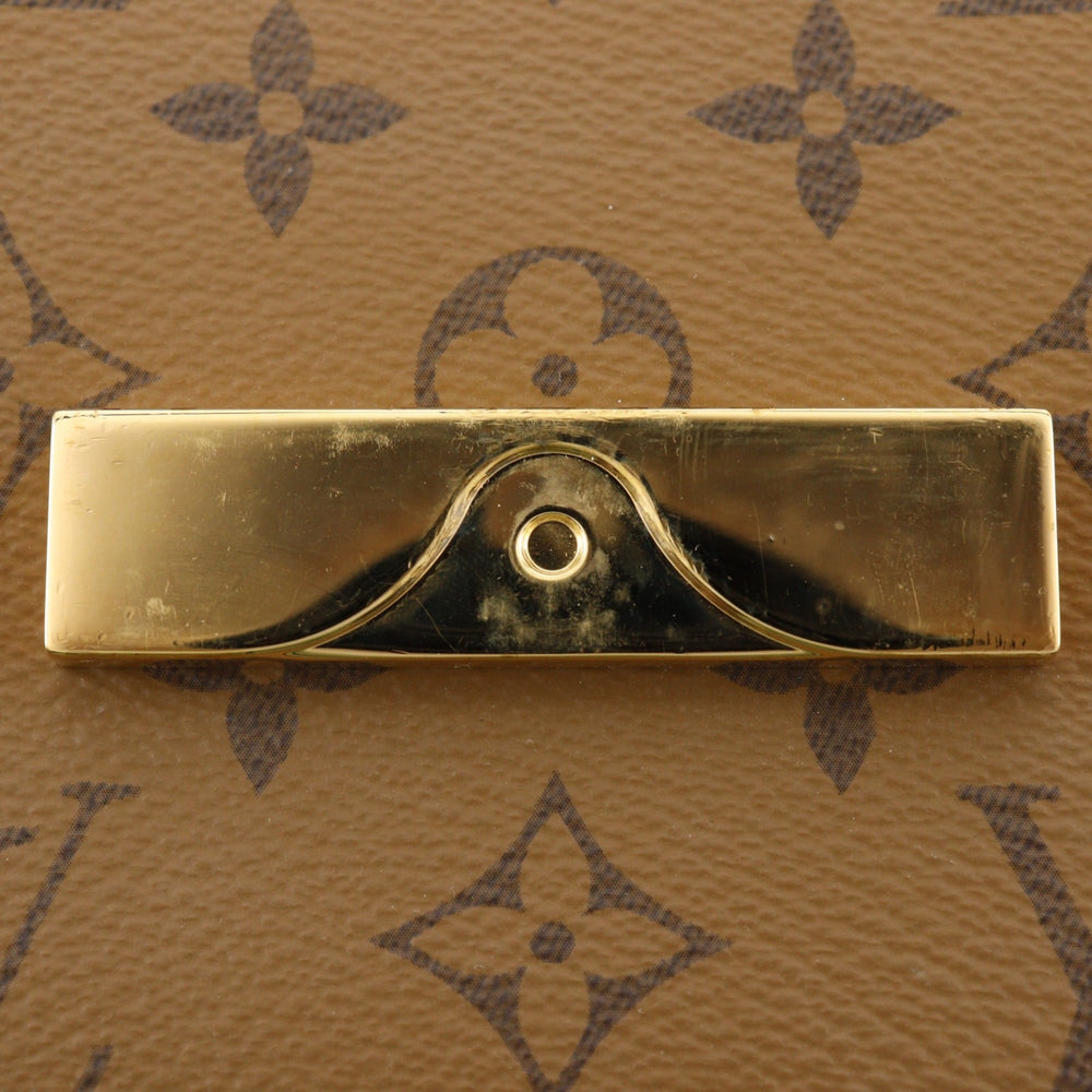 Louis Vuitton Dauphine MM Shoulder Bag, Monogram Reverse, M45958, Canvas, Brown, 2-way, Magnetic Closure, Women's — Like New