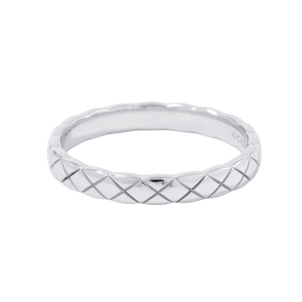Chanel Coco Crush Collection Mini Ring, 18K White Gold, Size 60, J11793 — Like New