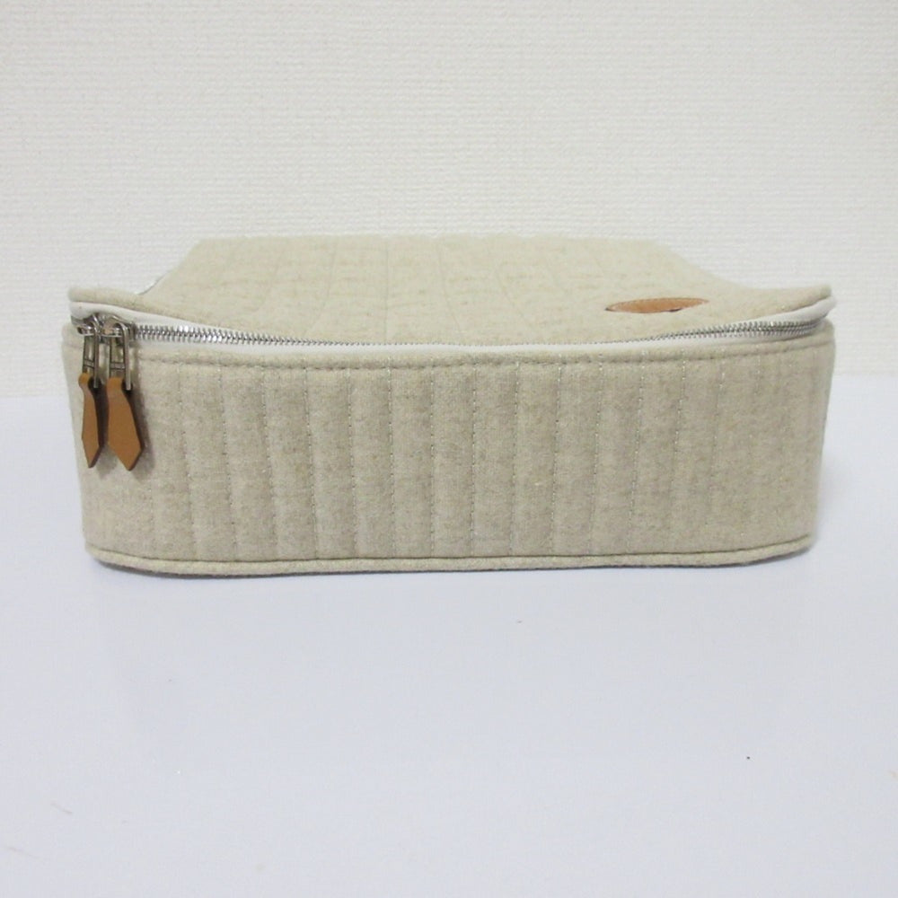HERMES Paddock Handbag Pouch Travel Case Greige Women's — Like New