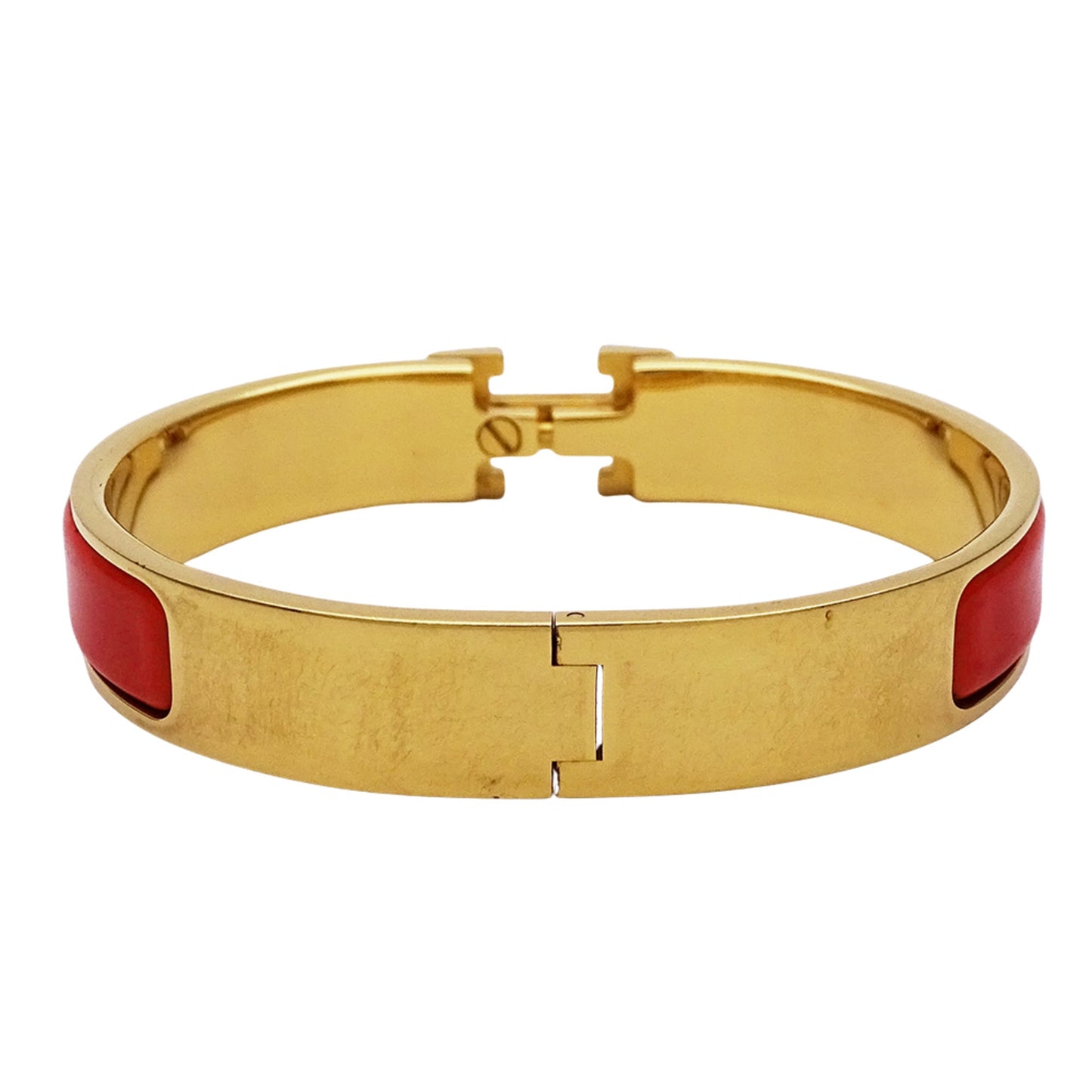 Hermes Hermès Click H PM Bangle Bracelet for Men and Women in Orange Gold
