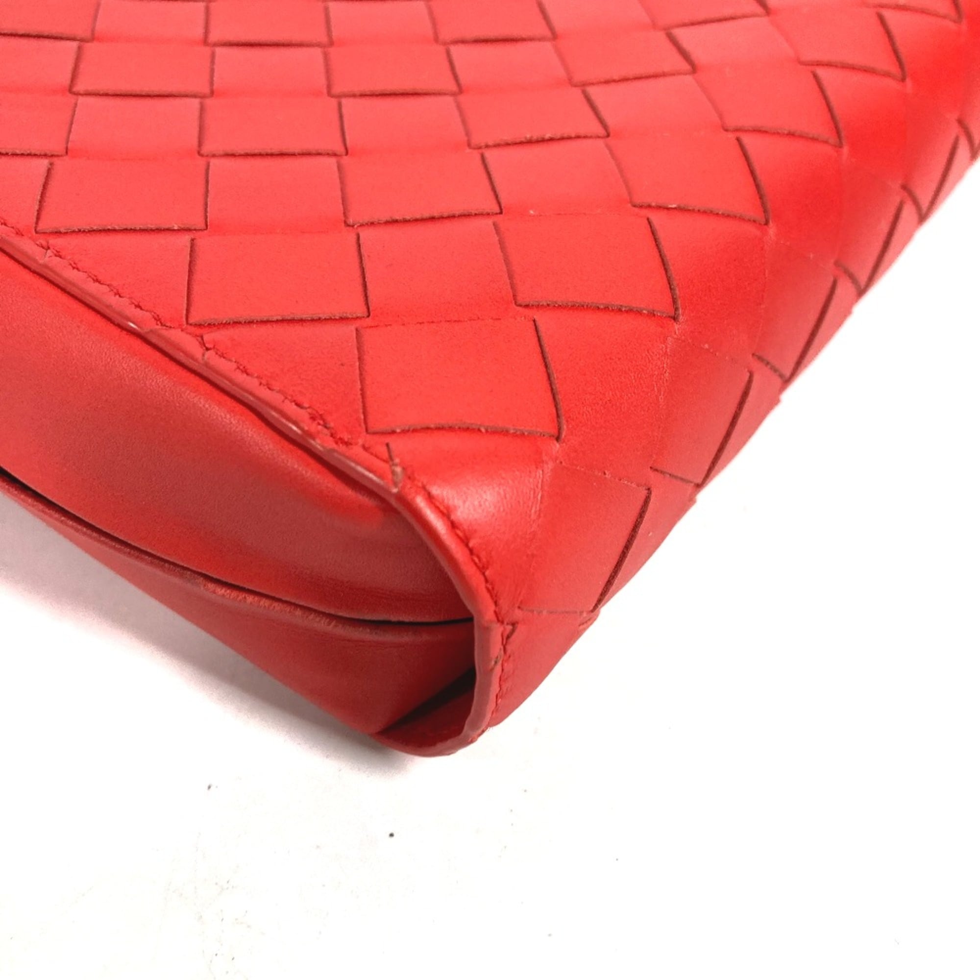BOTTEGA VENETA 650524 Bag Cluch Bag with strap Clutch bag Tomato Red — Like New