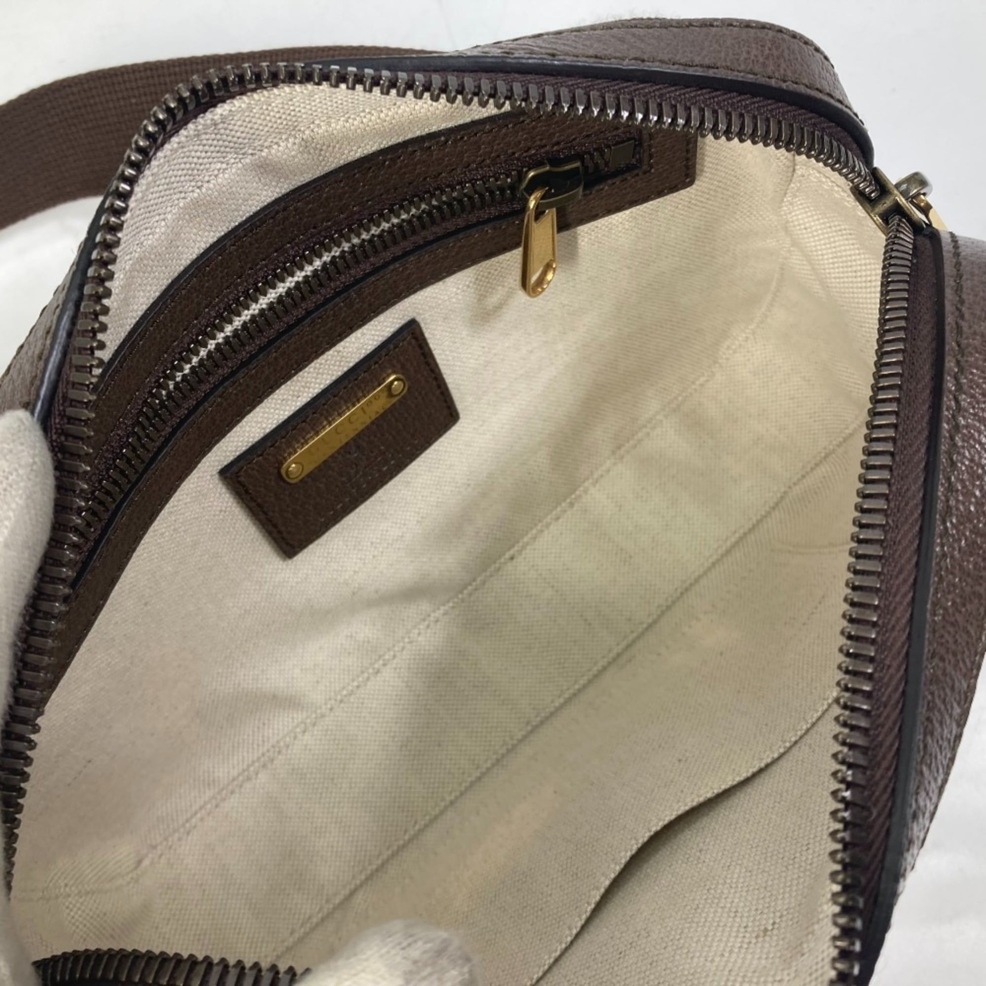 GUCCI 602695 Cross Belt Bag 100th Anniversary Shoulder Body Leather Men's Brown L-230928-1 — New - Store Return