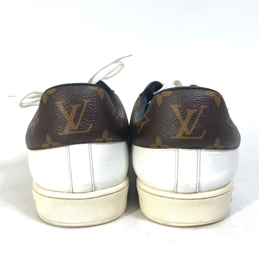 LOUIS VUITTON Luxembourg Line Monogram Logo Lace-Up Leather Sneakers Men's White