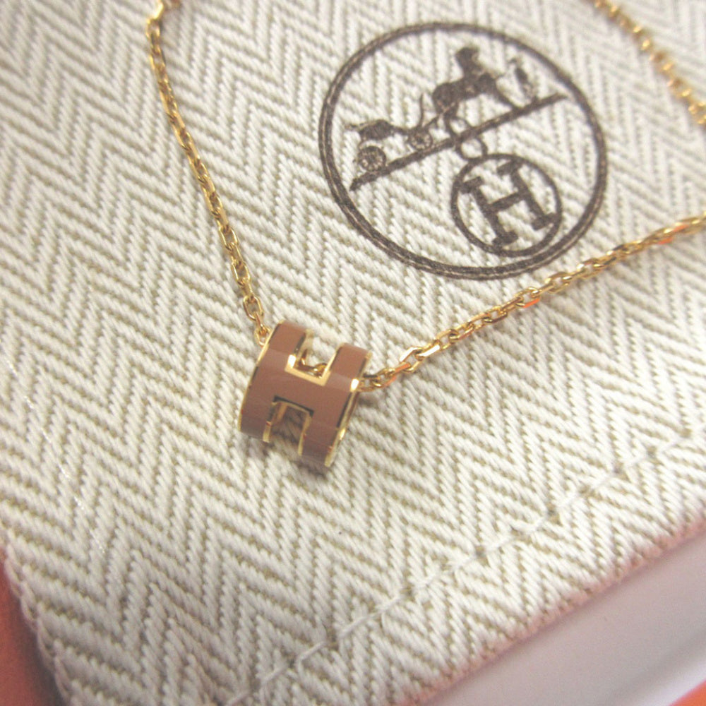 Like new Hermes Pop Ash Mini Metal New Gold Necklace 0508 — Like New