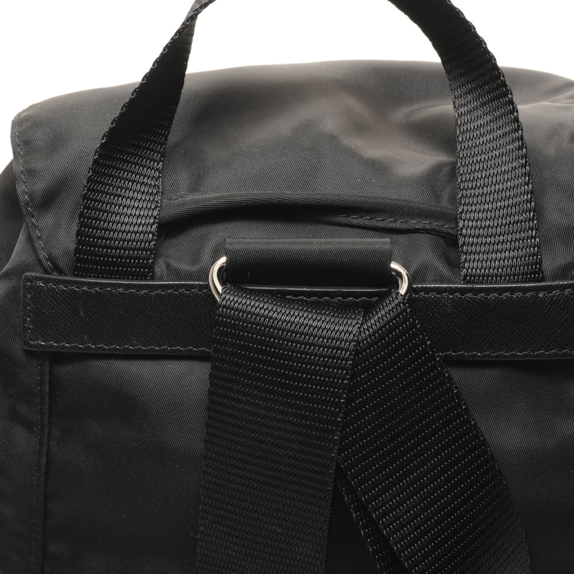 Prada nylon triangle logo backpack/daypack in black