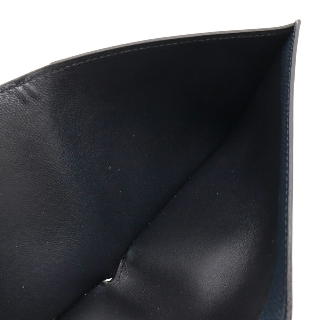 HERMES MC2 Copernicus Bi-fold Wallet in Evercolor Leather, Two-Tone Macassar Brown and Navy, D Stamp