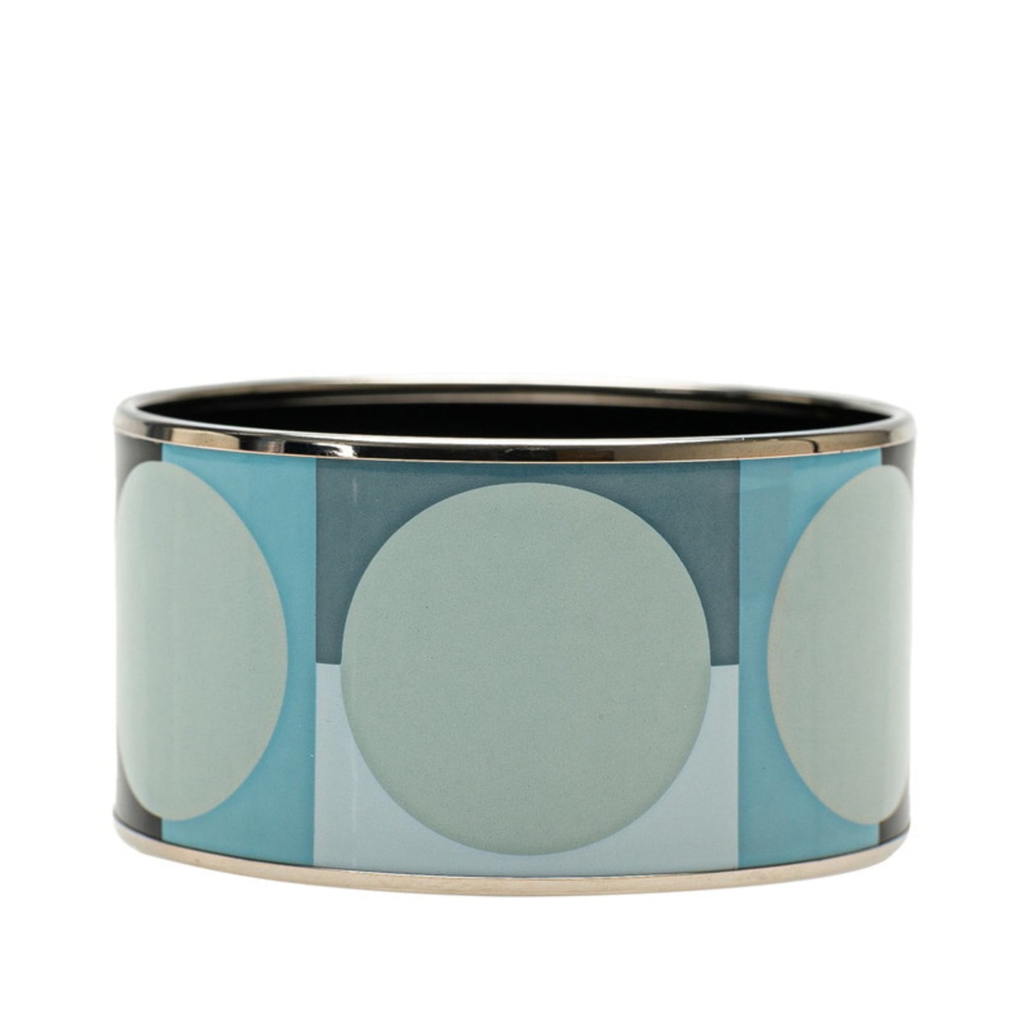 Hermes TGM Enamel Cloisonne Bangle in Silver and Multicolor Metal for Women