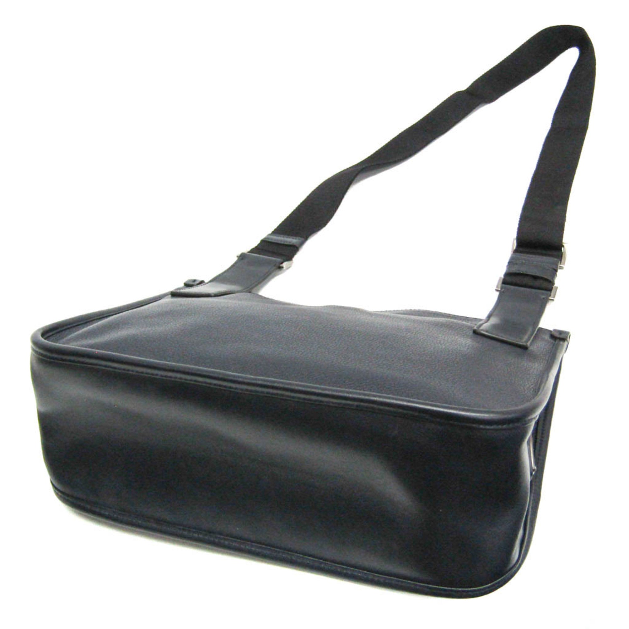 Prada 2VH047 Men's Leather Messenger Bag,Shoulder Bag Black,Dark Navy — Like New