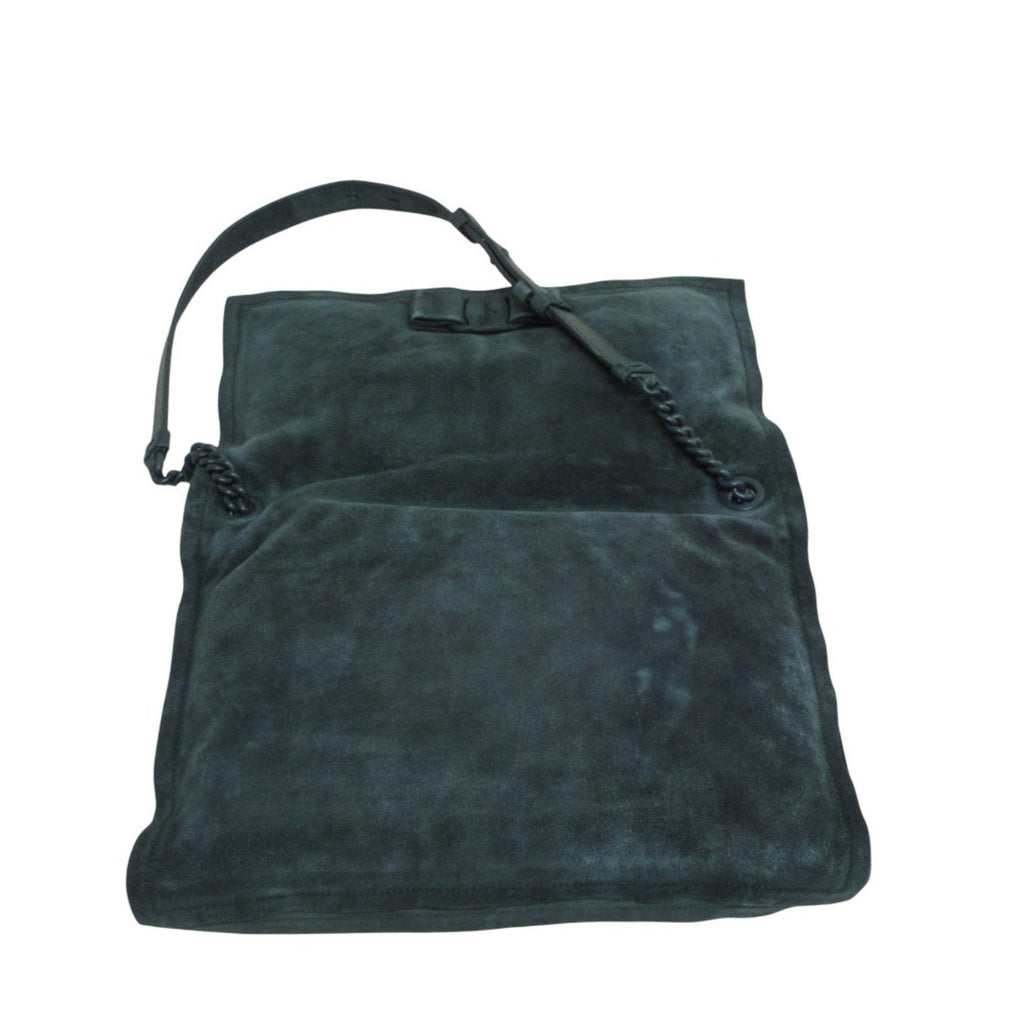 Salvatore Ferragamo VIVA BOW Vara Ribbon Suede Chain Shoulder Bag GG-211189 Green Women's