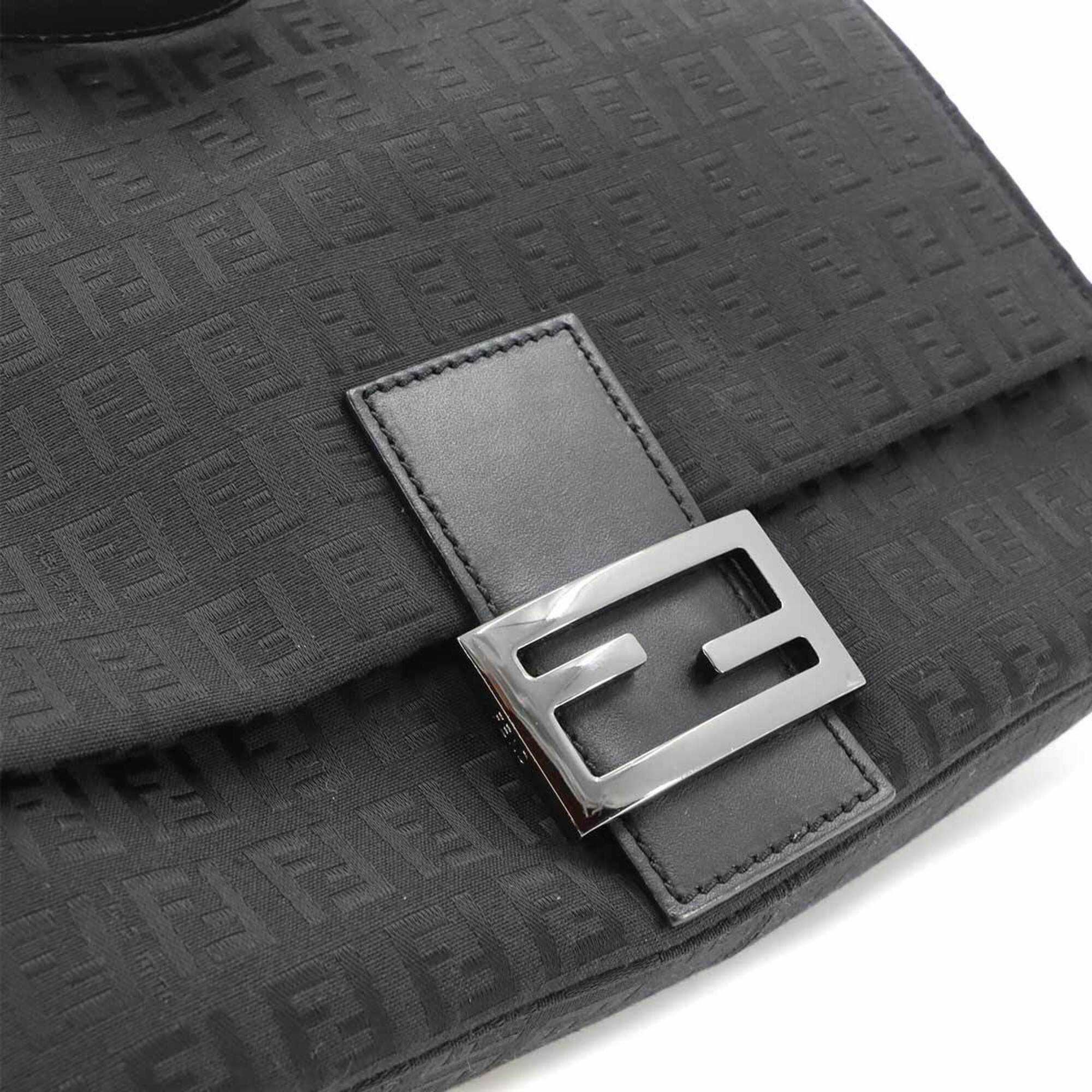 Fendi Zucchino Mamma Baguette Shoulder Handbag, Canvas, Black, 8BR001, Gunmetal Hardware — Like New