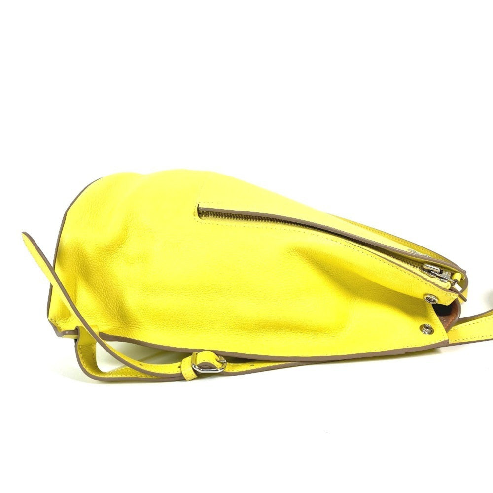 HERMES Sacado GR24 Backpack Bag Rucksack Leather Men's Women's Yellow Like New — Like New