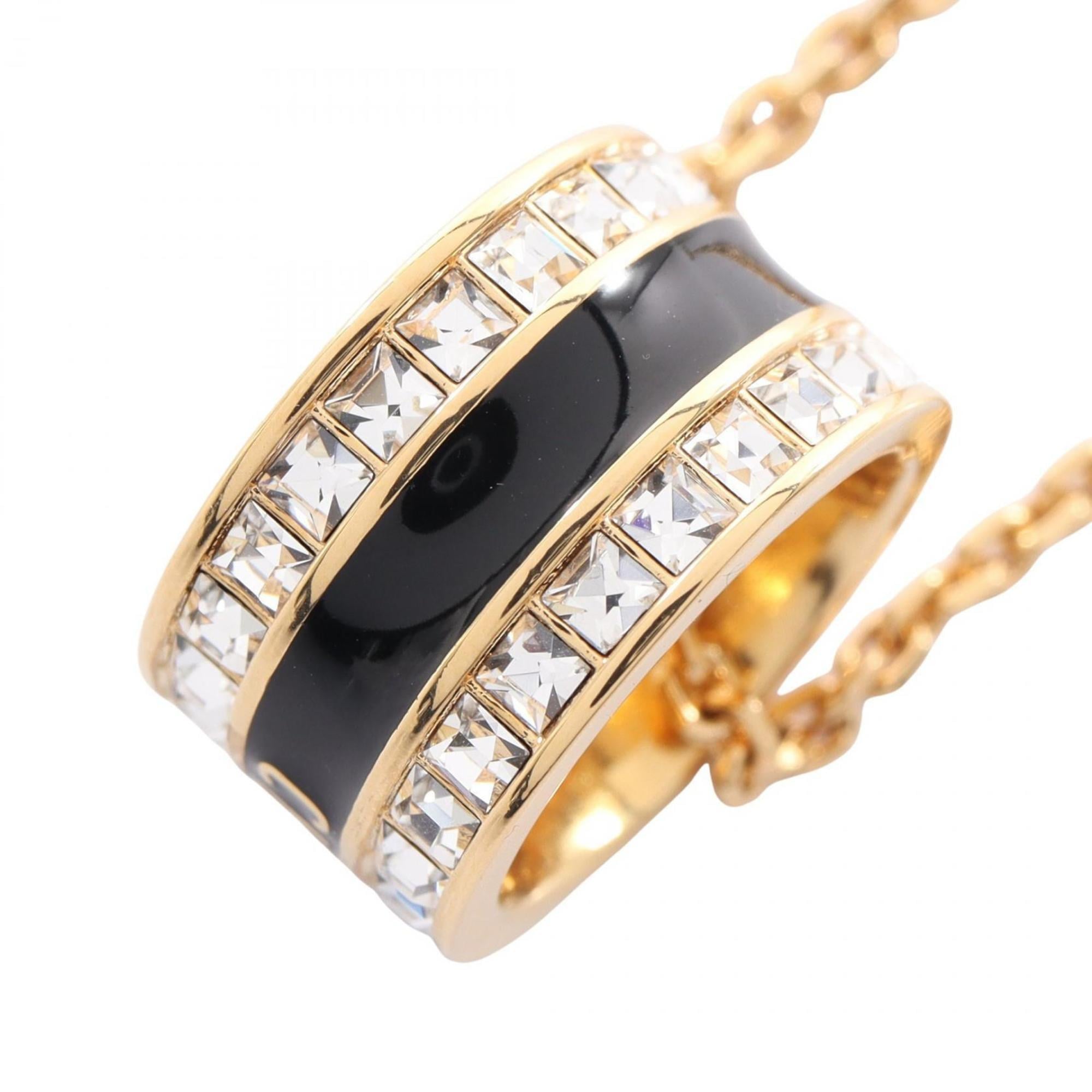 Christian Dior Dior Night Code Necklace, Gold-Plated with Rhinestones, Women's, Available in Gold, Black, and Clear