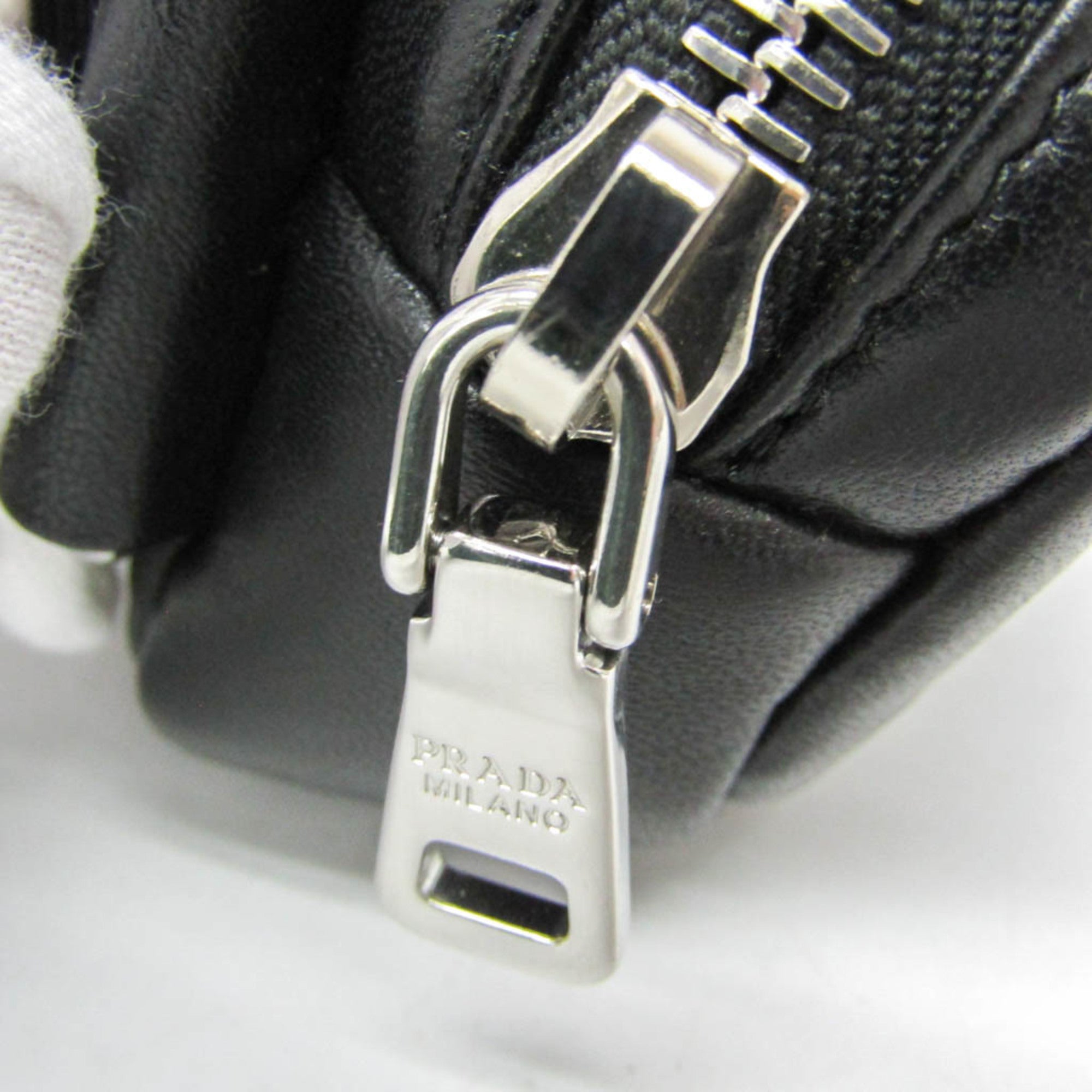 Prada Belt Pouch 1TT137 Women,Men Leather Pouch Black — Like New