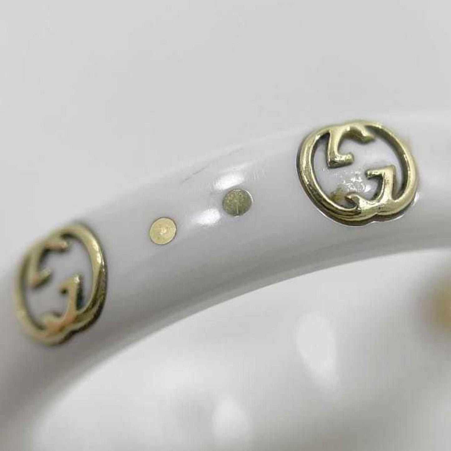 Gucci Icon Ring f-22977 White Yellow Gold Interlocking 679262 J85V5 8062 JP11 750 Ceramic GUCCI GG 18K Women's YG