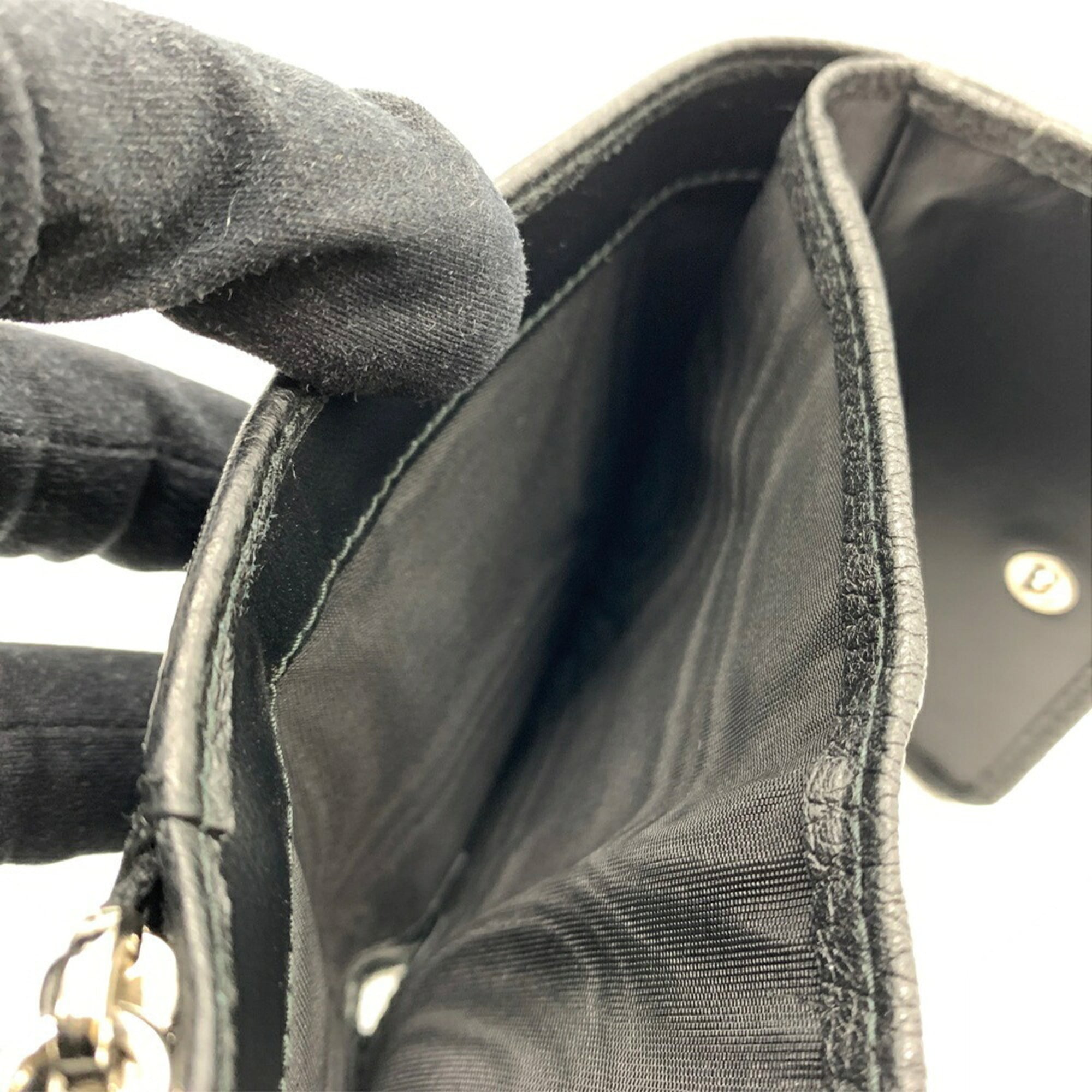 Prada Tri-fold Leather Triangle Compact Wallet 1MH044 Black PRADA