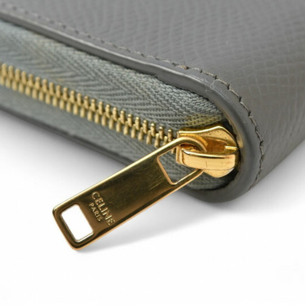 CELINE Wallet Long Large Zip Calfskin Grey 10B553EL.09