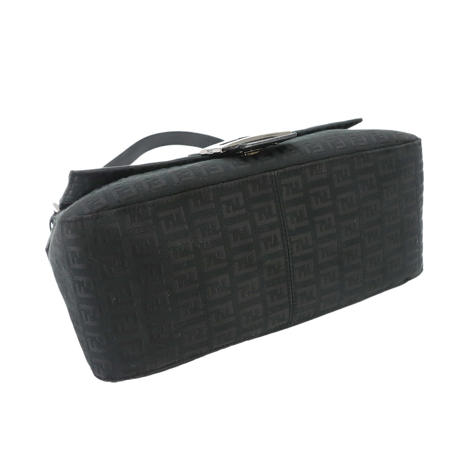 Fendi Zucchino Mamma Baguette Shoulder Handbag, Canvas, Black, 8BR001, Gunmetal Hardware — Like New