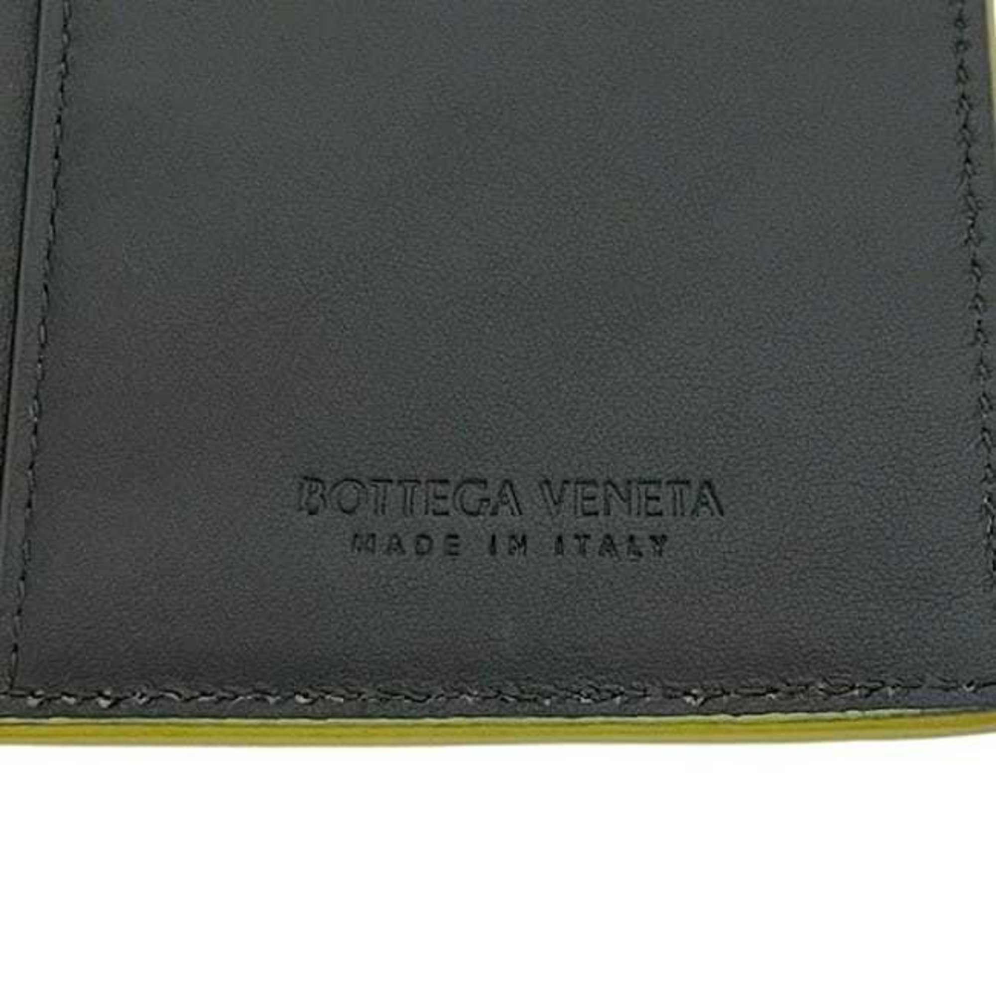 Bottega Veneta Bifold Long Wallet ec-24435 Yellow Cassette 676593 Leather P02068570A BOTTEGA VENETA Braided Flap Men's Women's