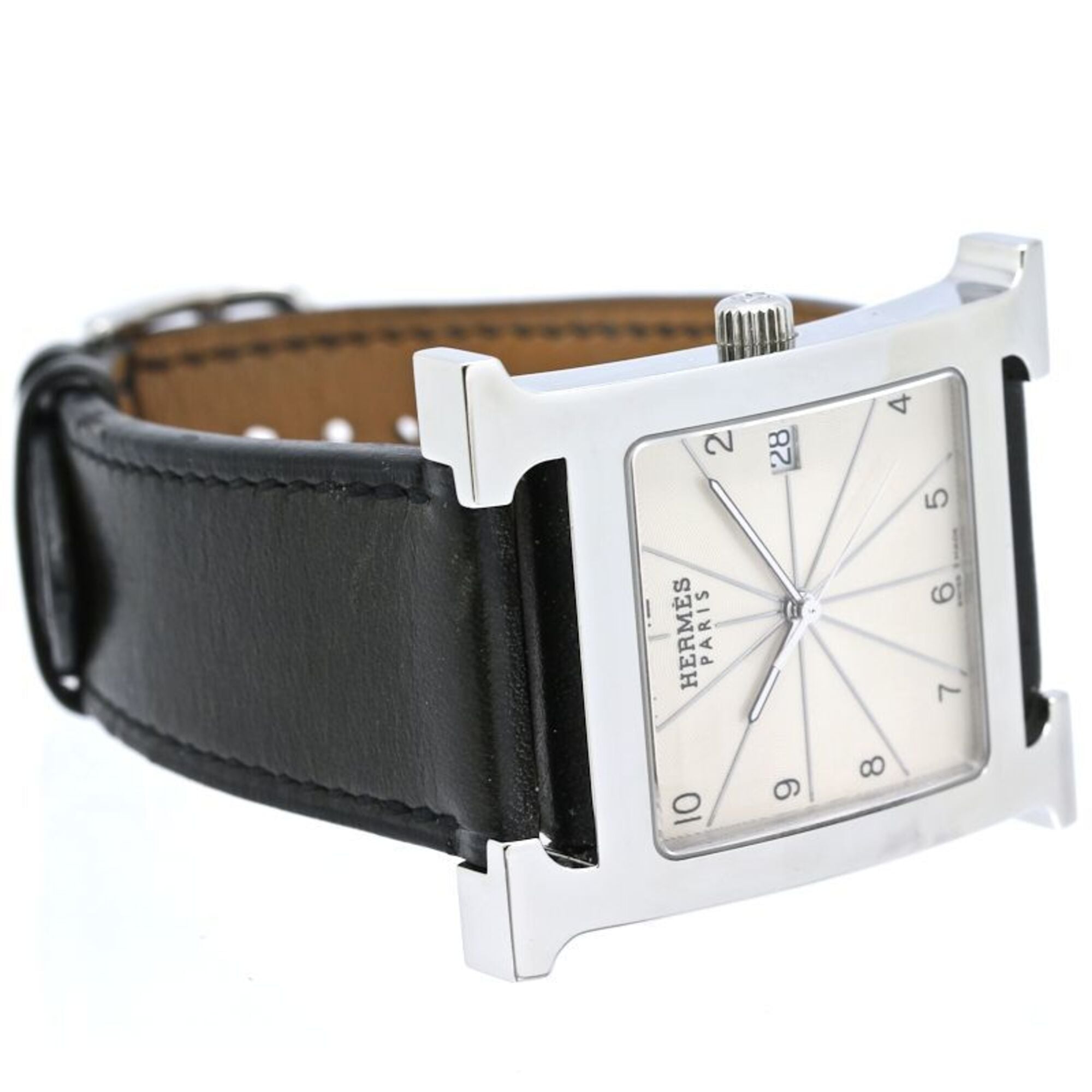 HERMES H-Watch HH1.810.260 VBN Men's Watch Stainless Steel x Cowhide Leather 40569 — Very Good