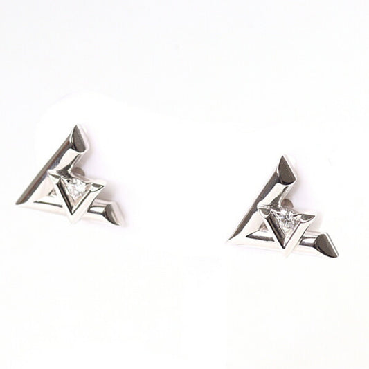 Louis Vuitton earrings LV Volt One white gold diamond 750WG Q96970 set of 2