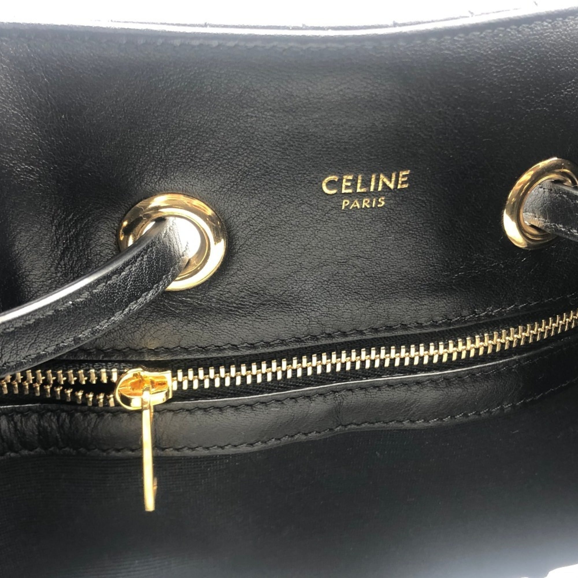 CELINE 188373BFI Small C Charm Backpack Leather Women's Black x — New - Store Return
