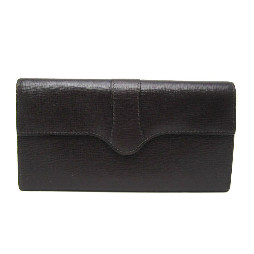 Valextra Punch Long Wallet With Coin Purse/3 Cards V9U14 Women,Men  Calfskin Long Wallet (bi-fold) Dark Brown