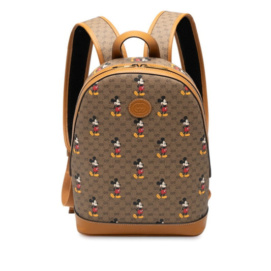 Gucci x Disney GG Supreme Mickey Mouse Backpack 552884 in Brown Multicolor Leather for Women