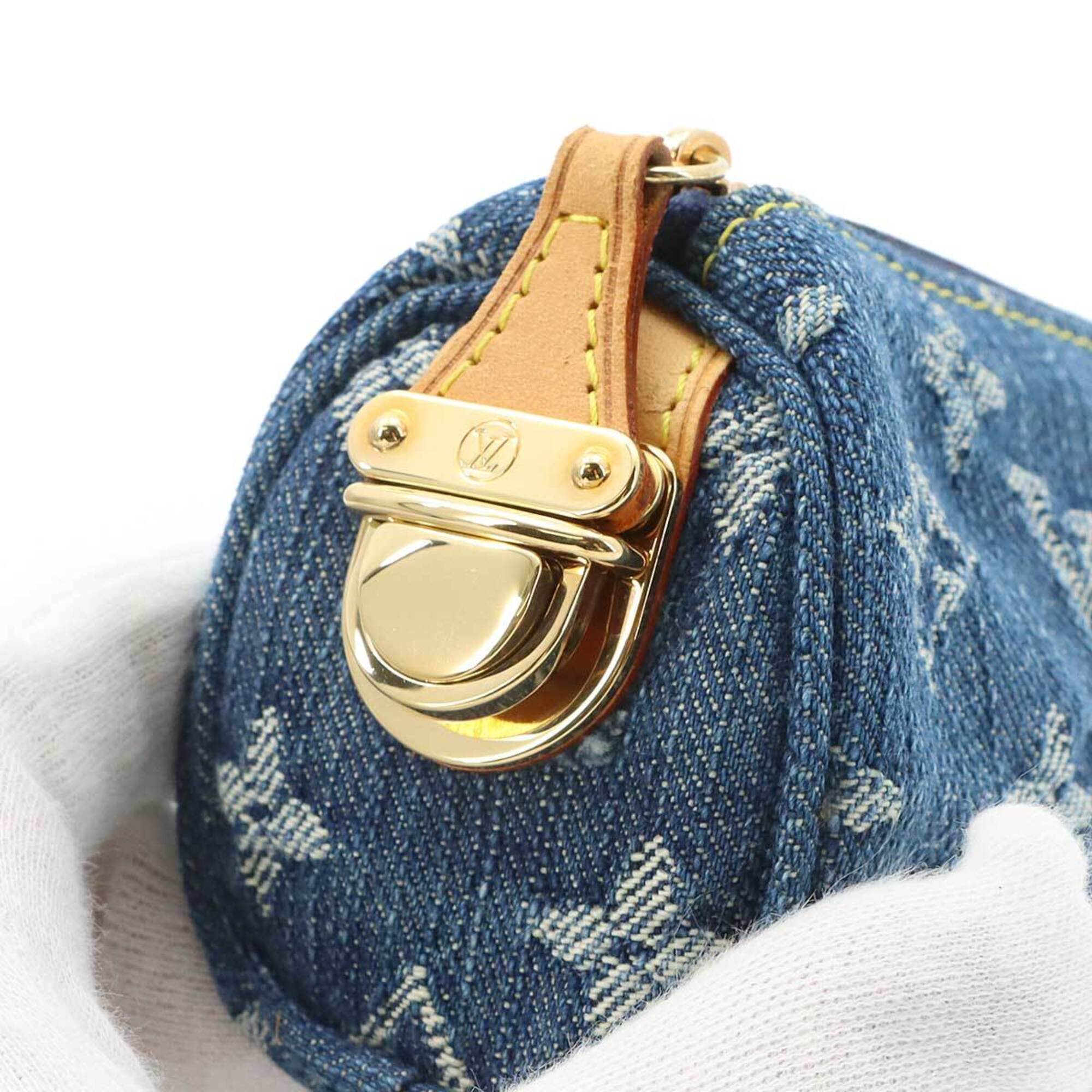Louis Vuitton Monogram Denim Trousse Speedy GM Handbag Pouch Blue M95081 Gold Hardware — Like New