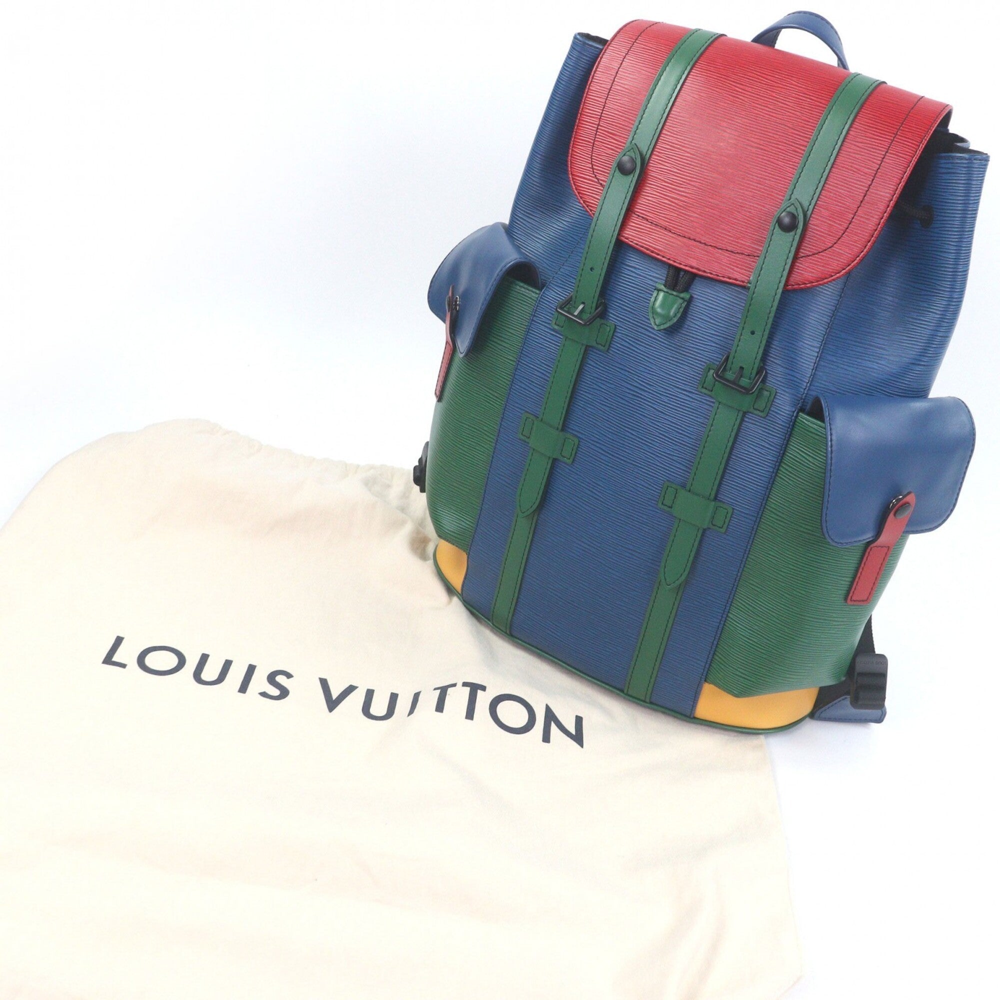 LOUIS VUITTON M55565 Epi Christopher PM Leather Backpack Daypack Multicolor with Dust Bag Made in France Men's — Like New