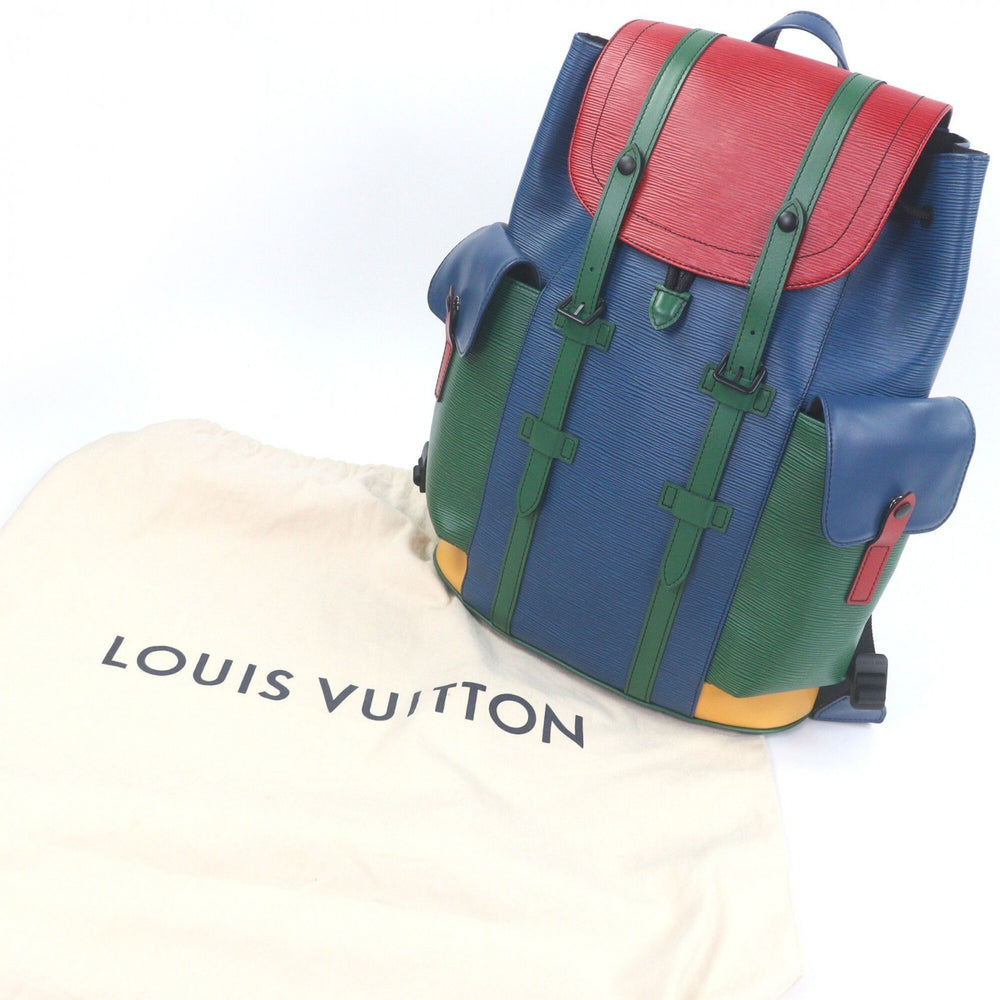 LOUIS VUITTON M55565 Epi Christopher PM Leather Backpack Daypack Multicolor with Dust Bag Made in France Men's — Like New