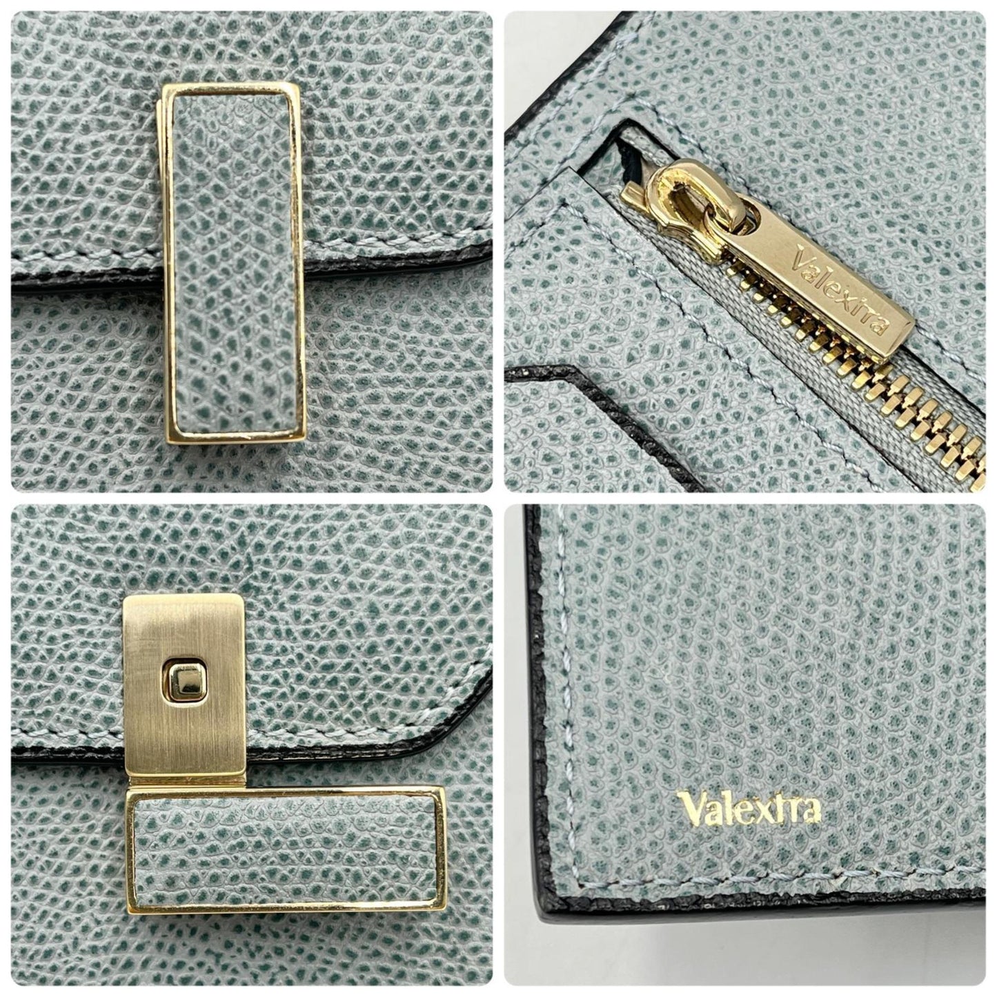 Valextra Iside Tri-fold Wallet in Powder Blue Calfskin for Women