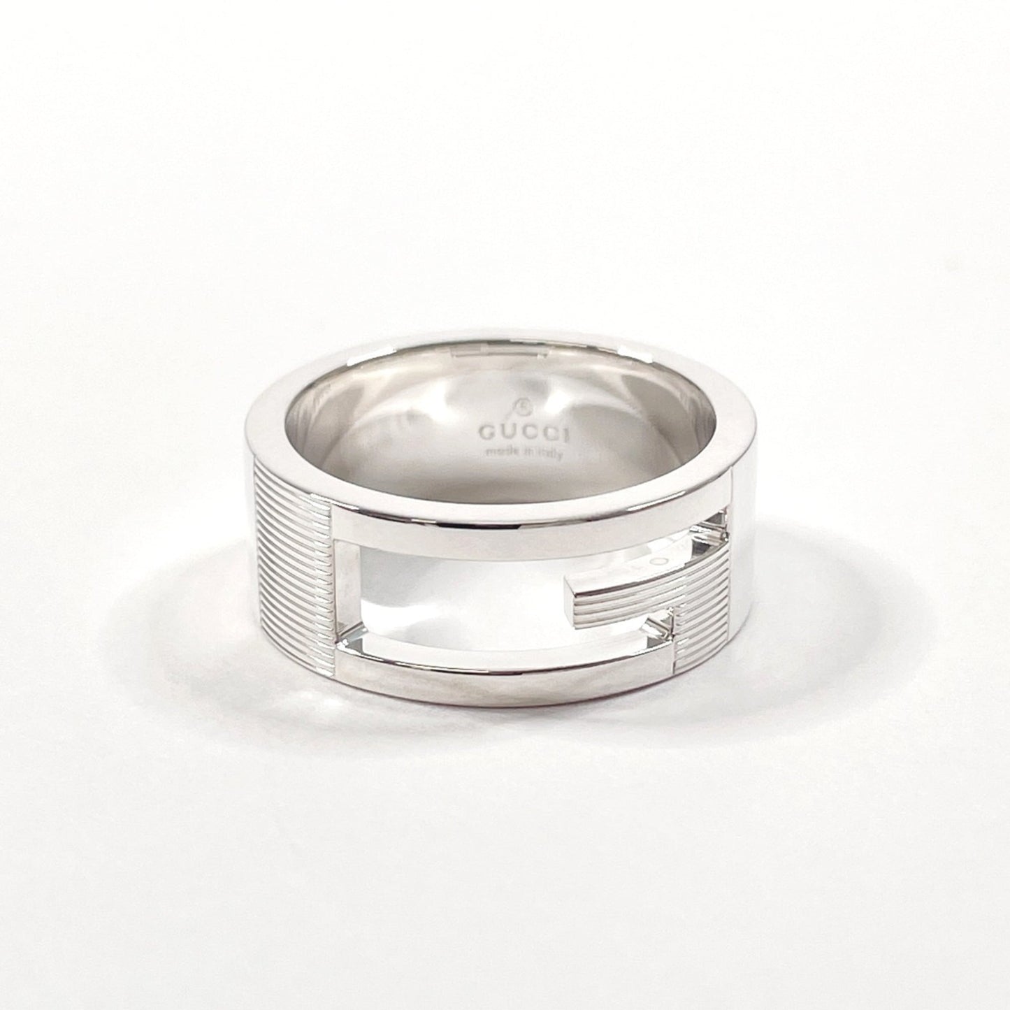 GUCCI Gucci Branded Cutout G Ring, Silver 925, Size 14, Silver, Women's, F4014017