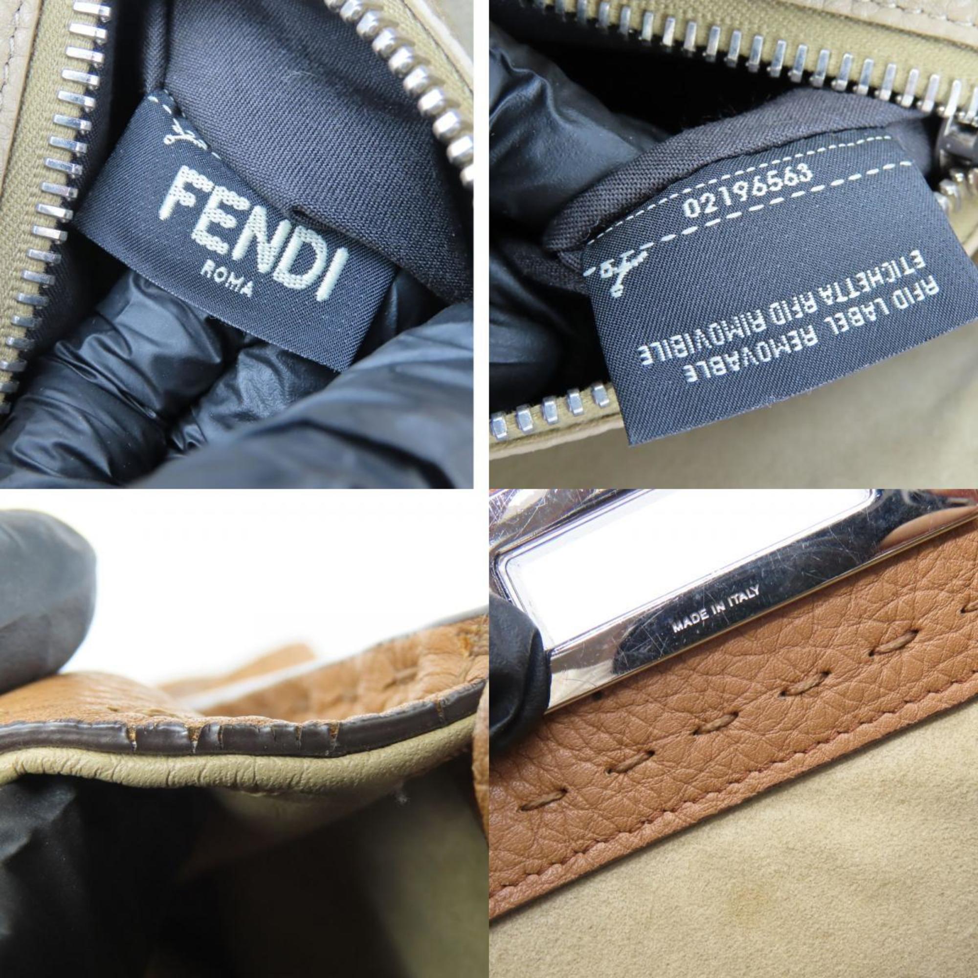 FENDI Handbag Peekaboo 8BN290 Selleria Leather Brown Shoulder Bag Women's