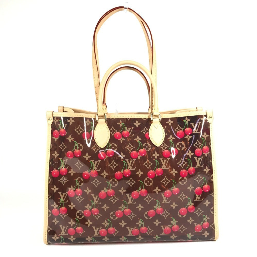 LOUIS VUITTON M14306 LV x TM Monogram On the Go GM by Takashi Murakami, Women's Brown Leather Shoulder Bag, Like New — Like New