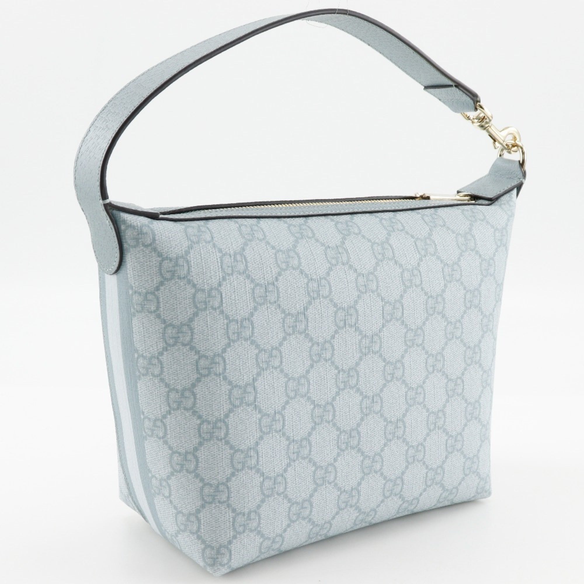Gucci Ophidia Super Mini Shoulder Bag 795170 FAD09 8741 in GG Supreme Canvas, Dusty Blue. Women's. S173025653 — Like New