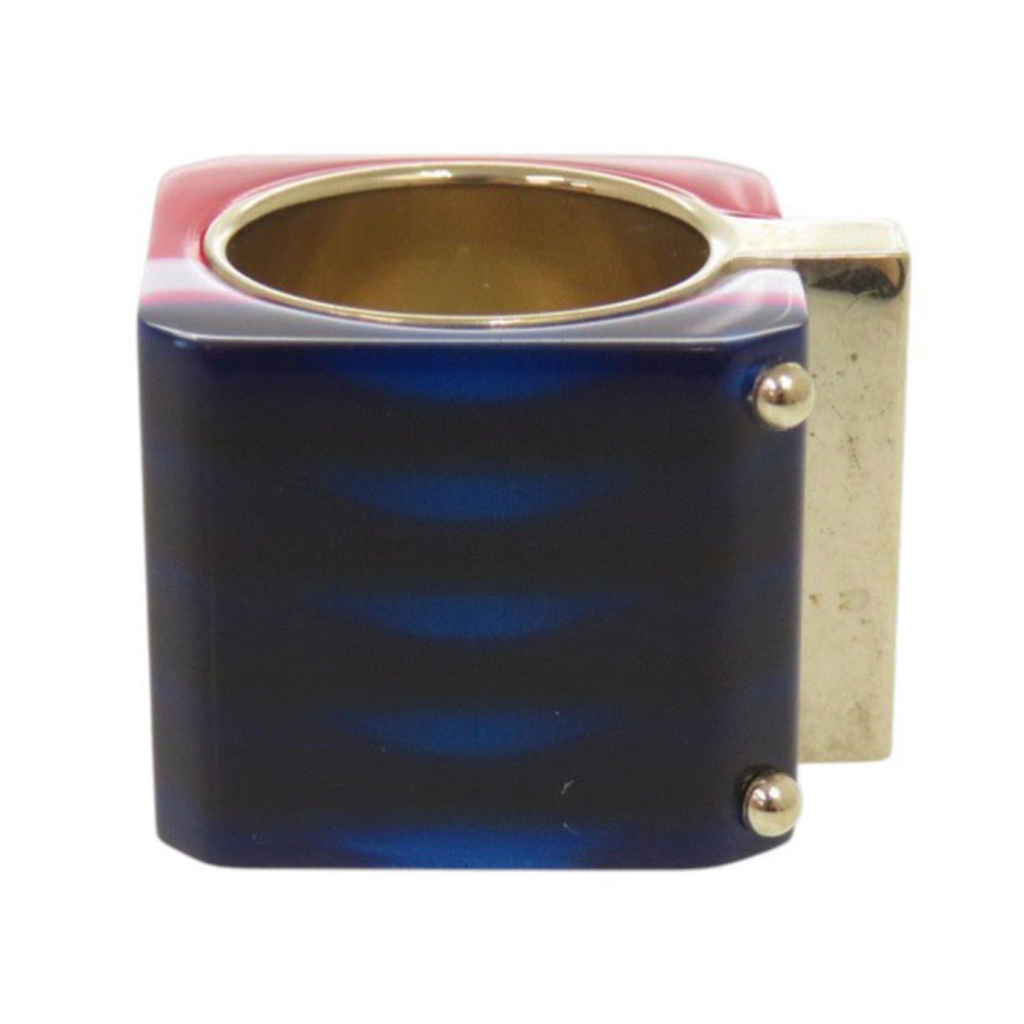 Excellent condition Christian Dior Sorbet wide ring, size L (approx. 1), gold, red, and blue. 1301