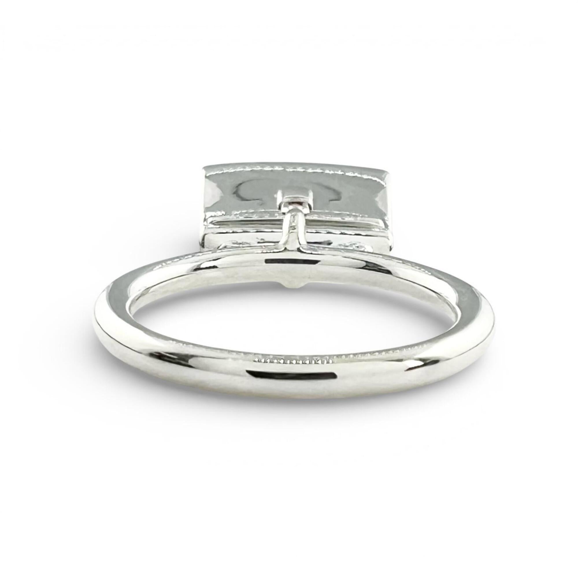 HERMES Kelly Amulette Ring, 2022 model, AG925 sterling silver, size 48, with box and case, made in Italy, weight 7.6g, women's — Like New