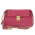 Excellent condition Prada quilted nylon pink chain shoulder bag 1592PRADA