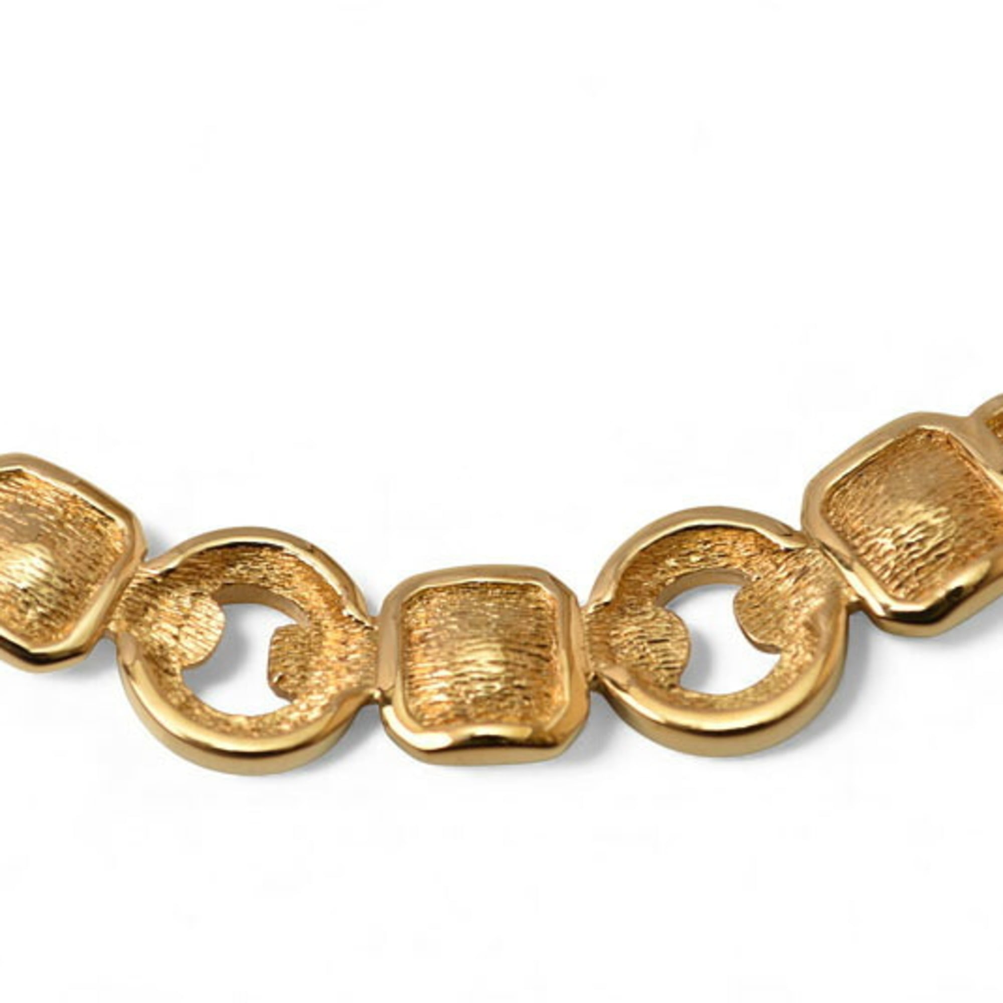 Christian Dior necklace with rhinestones in green and gold — Like New