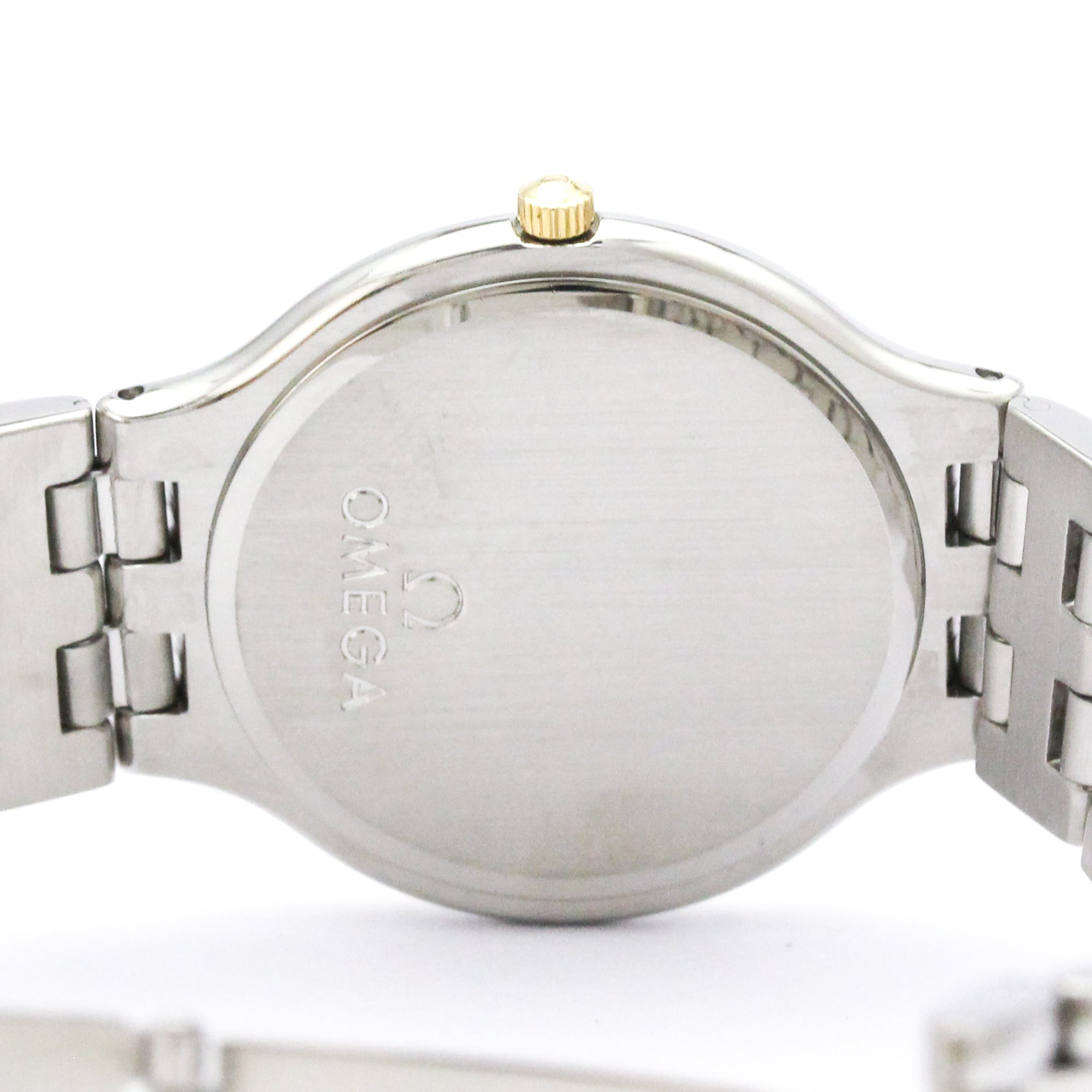 OMEGA De Ville Symbol K18 Gold Steel Quartz Mens Watch 196.0316 Polished — Very Good